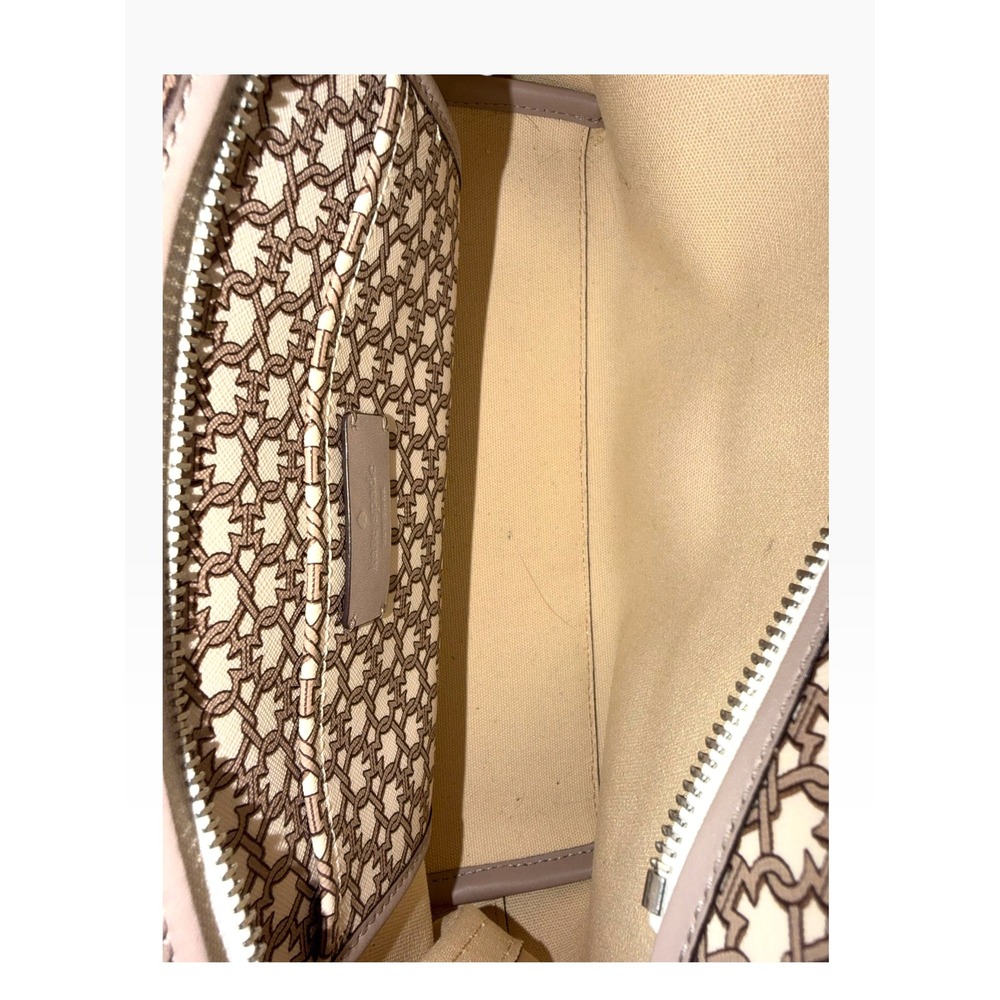 Kate Spade New York Spade Link Mini Tote Taupe Monogram Crossbody Satchel - Picture 3 of 4